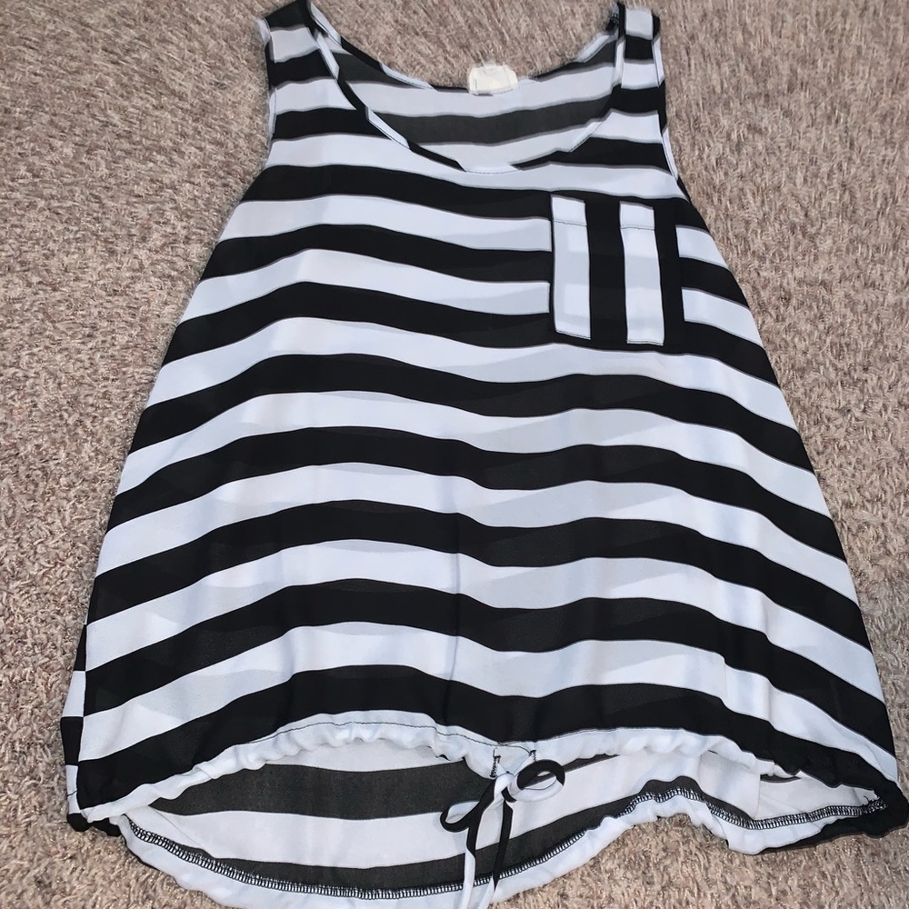 Black and white striped tank top